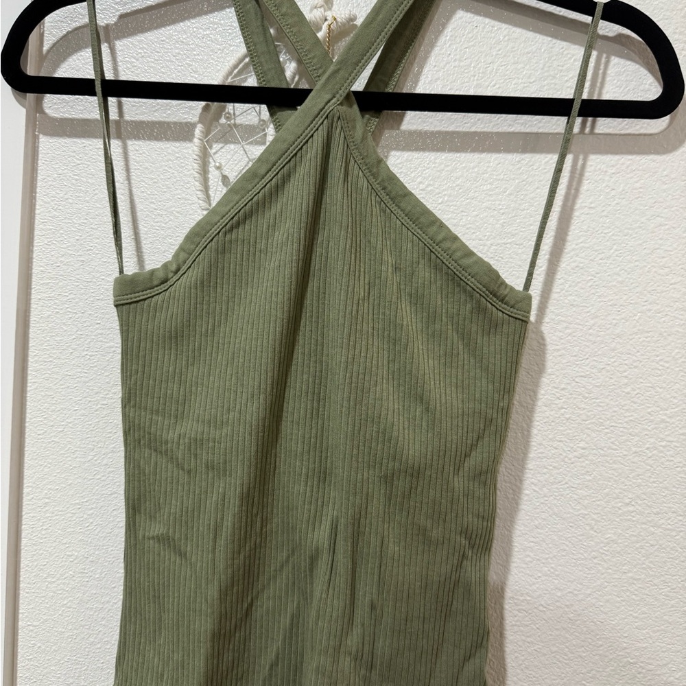 Old Navy Olive Green Ribbed Women's Top